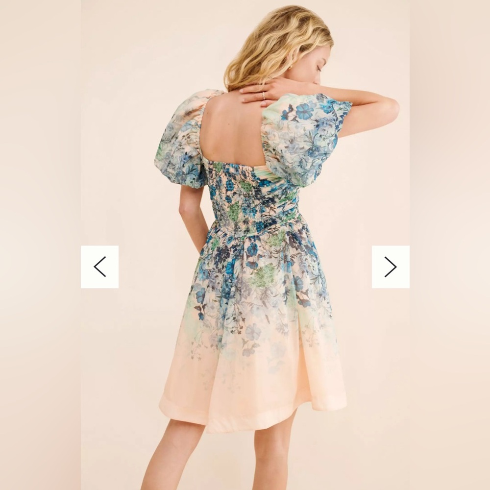 Anthropologie Let Me Be floral romantic mini dress size XS NWT - Picture 2 of 7